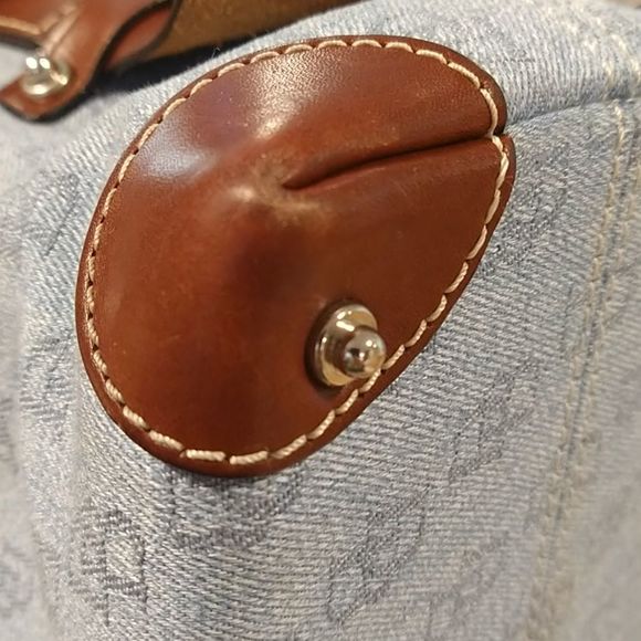 Dooney & Bourke Blue and Brown Satchel - Picture 9 of 13